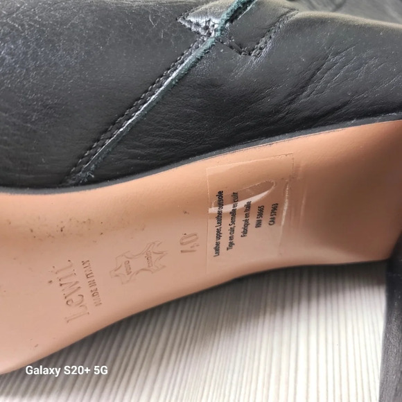 Lewit Renata Black Leather Over the Knee Boots Block Heel 40 EU $395 - Picture 5 of 7